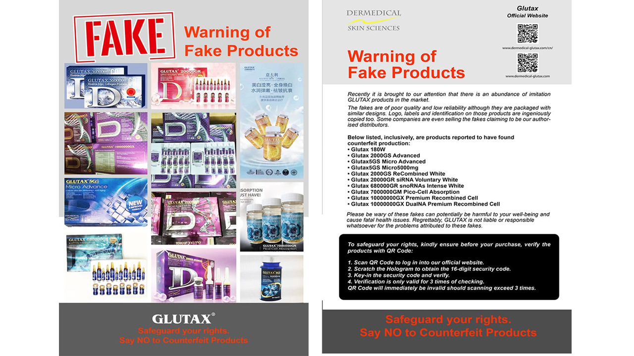 WARNING OF FAKE PRODUCT